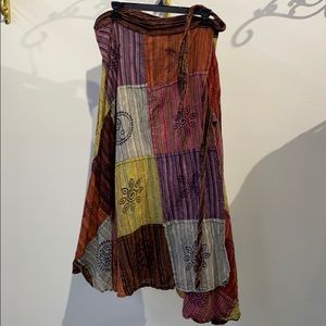 BoHo patchwork wrap skirt
